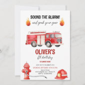 Geluid De Alarm Jongens Firetruck Verjaardag Kaart (Voorkant)