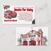 Geluid de Alarm Red Fire Truck Baby shower Game Informatiekaartje (Voorkant / Achterkant)