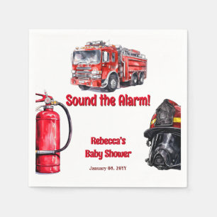 Geluid de Alarm Red Fire Truck Boy Baby shower Servet