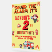 Geluid de brandweerman elke leeftijd verjaardagsfe acryl bord (Hoek)