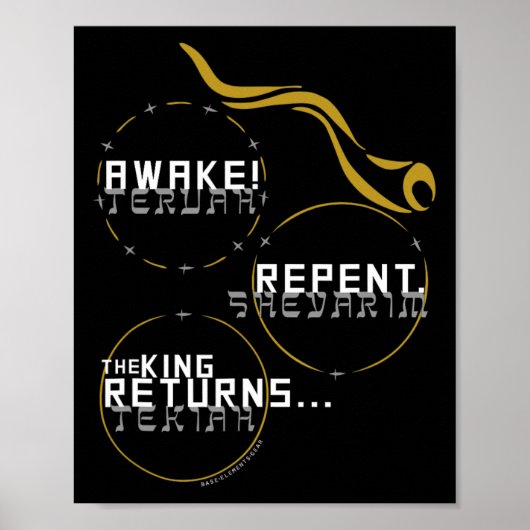 Geluid de Shofar Herfst Feesten Yom Teruah Dag van Poster (Voorkant)