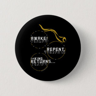 Geluid de Shofar Herfst Feesten Yom Teruah Dag van Ronde Button 5,7 Cm