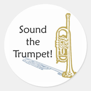 Geluid de trompet ronde sticker