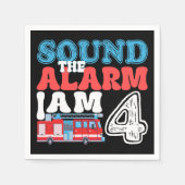 Geluid de wekker Ik ben 4 Grappig 4e Verjaardag Ki Servet (Voorkant)