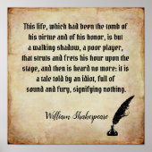 Geluid en furie - Shakespeare quote print (Voorkant)