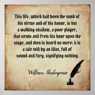 Geluid en furie - Shakespeare quote print