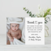 Geluid Hartelijk dank Aangepaste foto Nieuwe Babyd Bedankkaart (Staand voorkant)