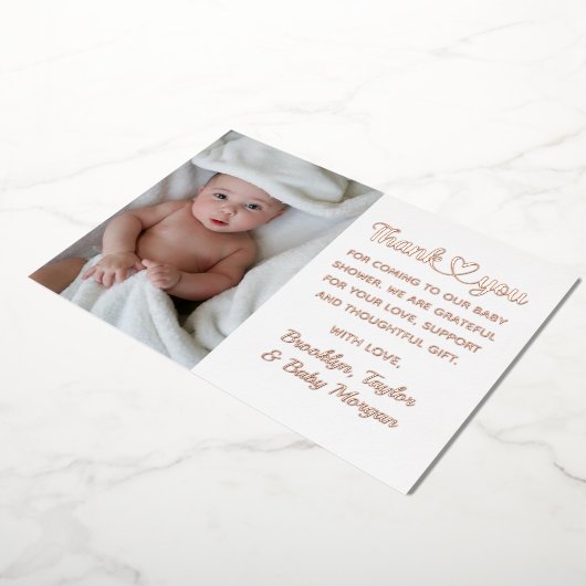 Geluid Hartelijk dank Aangepaste foto Nieuwe Babyd Folie Uitnodiging (Gedraaid)