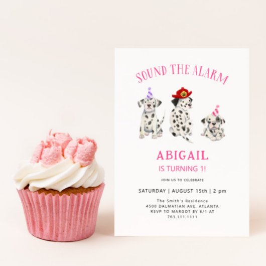 Geluid Het alarm Brandweerman Meisje Verjaardagsfe Kaart