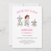 Geluid Het alarm Brandweerman Meisje Verjaardagsfe Kaart (Voorkant)