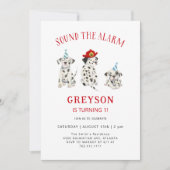 Geluid het alarm brandweerman verjaardagsfeestje kaart (Voorkant)