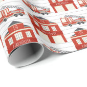 Geluid het alarm brandweerwagen verjaardagsfeestje cadeaupapier (Rol Hoek)