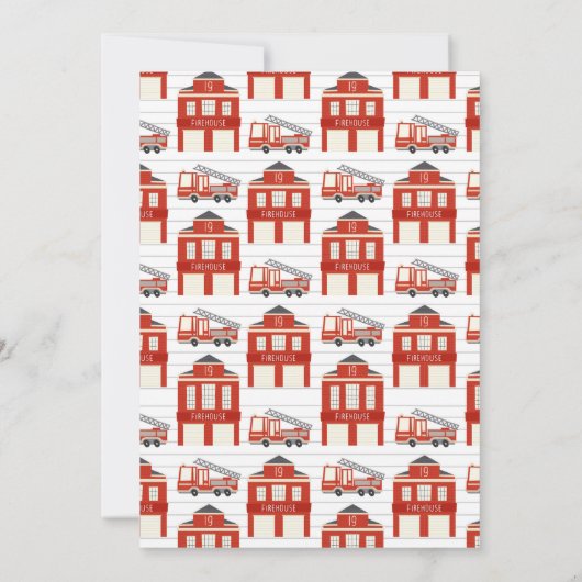 Geluid het alarm brandweerwagen verjaardagsfeestje kaart (Achterkant)