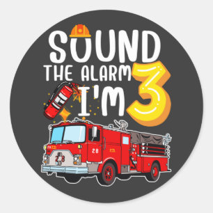 Geluid Het alarm dat ik 3 brandweerman ben Ronde Sticker