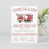 Geluid het alarm & Get Fired Up Fire Truck Verjaar Kaart (Staand voorkant)
