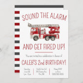 Geluid het alarm & Get Fired Up Fire Truck Verjaar Kaart (Voorkant / Achterkant)