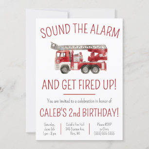 Geluid het alarm & Get Fired Up Fire Truck Verjaar Kaart