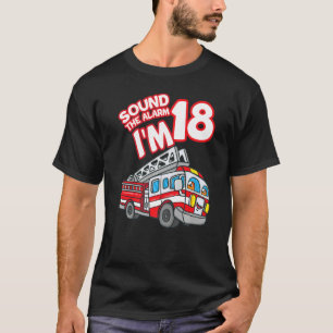 Geluid het alarm Ik ben 18 brandweerauto Brandweer T-shirt