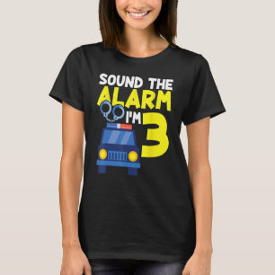 Geluid het alarm Ik ben 3 Jaar Oud Kinderen Verjaa T-shirt