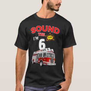 Geluid het alarm ik ben 6! Kinder brandweerman T-shirt