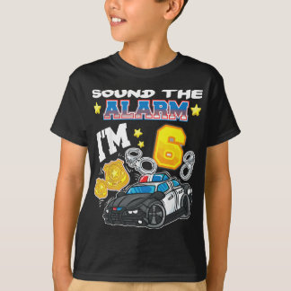Geluid het alarm Ik ben 6 Politieman Politie 6e ve T-shirt