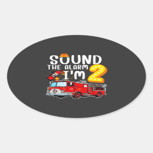 Geluid Het alarm ik ben brandweerman 2. Ovale Sticker
