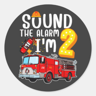Geluid Het alarm ik ben brandweerman 2. Ronde Sticker