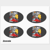 Geluid Het alarm ik ben brandweerman 4. Ovale Sticker (Vel)