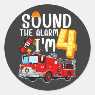 Geluid Het alarm ik ben brandweerman 4. Ronde Sticker