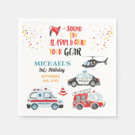 Geluid het alarm & Pak je spullen 3e verjaardag Servet