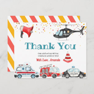 Geluid het alarm Pak je spullen Verjaardag Dank je Bedankkaart