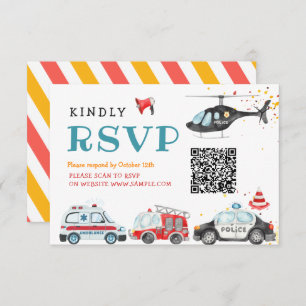 Geluid het alarm Pak je spullen Verjaardag Rsvp Ca Bedankkaart