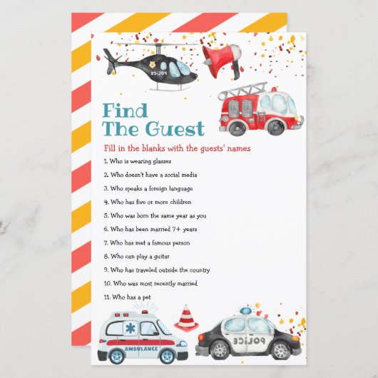 Geluid het alarm Pak je spullen Vind het Gastenspe (Voorkant / Achterkant)