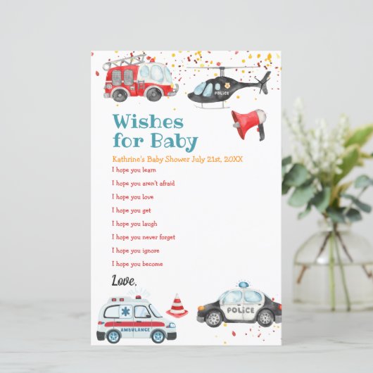 Geluid het alarm Pak je spullen Wensen voor Baby (Staand voorkant)