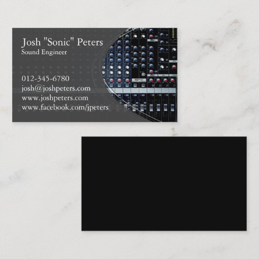 Geluid mengen console grijs Visitekaartje (Voorkant / Achterkant)