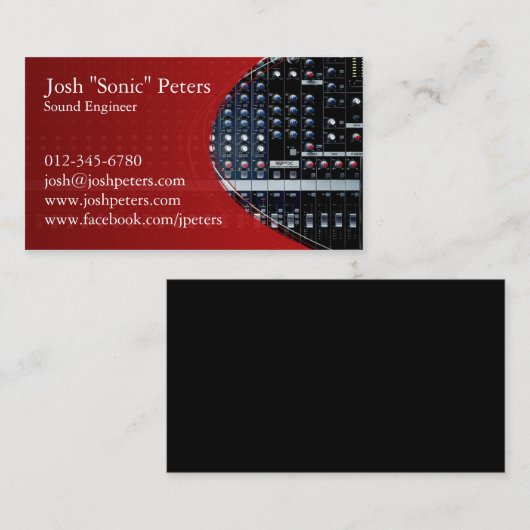 Geluid mengen console rood Visitekaartje (Voorkant / Achterkant)