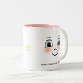 Geluid met persoonlijke tekst Two-Tone co Tweekleurige Koffiemok (Voorkant rechts)