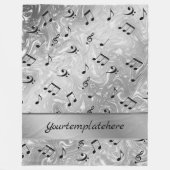 geluid, metaal, muziek, muzikaal, teken, noot, vor fleece deken (Voorkant)