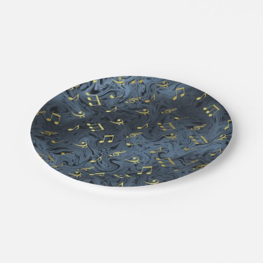 geluid, metaal, muziek, muzikaal, teken, noot, vor papieren bordje (Gekanteld)