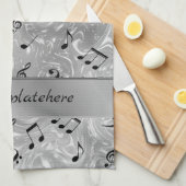 geluid, metaal, muziek, muzikaal, teken, noot, vor theedoek (Quarter Fold)