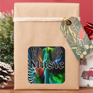 Geluid muziek wissen vierkante sticker