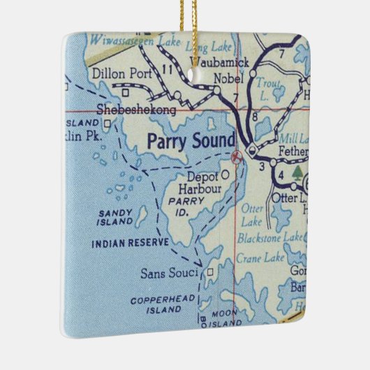 Geluid parry op  kaart keramisch ornament (Rechts)