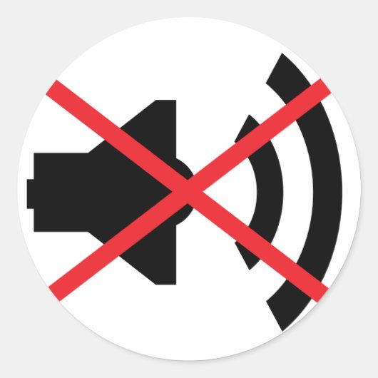 🔊 geluid uit 🔇 ronde sticker (Voorkant)
