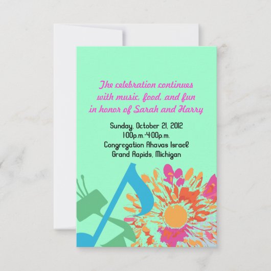 GELUID VAN DE TORAH FLOWER Bat Mitzvah Party Card Kaart (Voorkant)