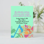 GELUID VAN DE TORAH FLOWER Bat Mitzvah Party Card Kaart (Staand voorkant)