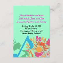 GELUID VAN DE TORAH FLOWER Bat Mitzvah Party Card