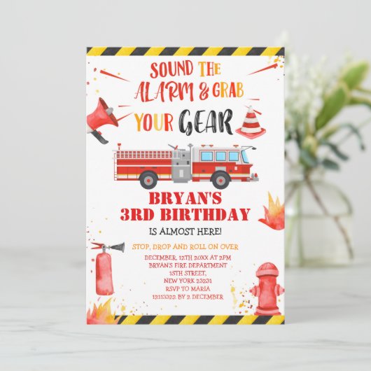 Geluid van de uitnodiging van de alarmbrandweerman (Staand voorkant)