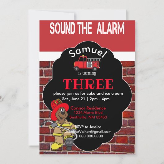 Geluid van het alarm - Brandweerman Kaart (Voorkant)