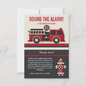 Geluid van het Alarm Minimalist Brandweerman Baby Bedankkaart (Voorkant)