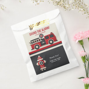 Geluid van het Alarm Minimalist Brandweerman Baby  Bedankzakje